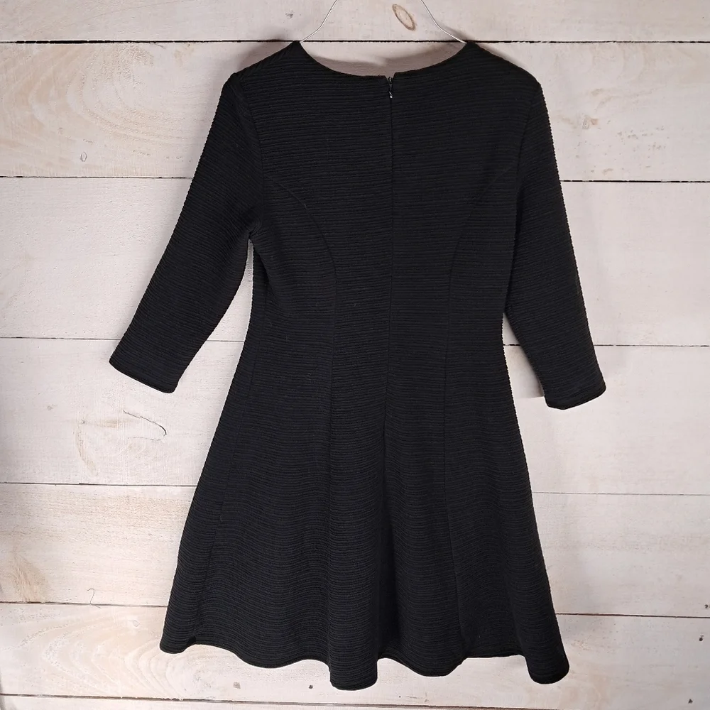 Calvin Klein Dress Womens Size 6 Black Career 3/4 Sleeve Ribbed